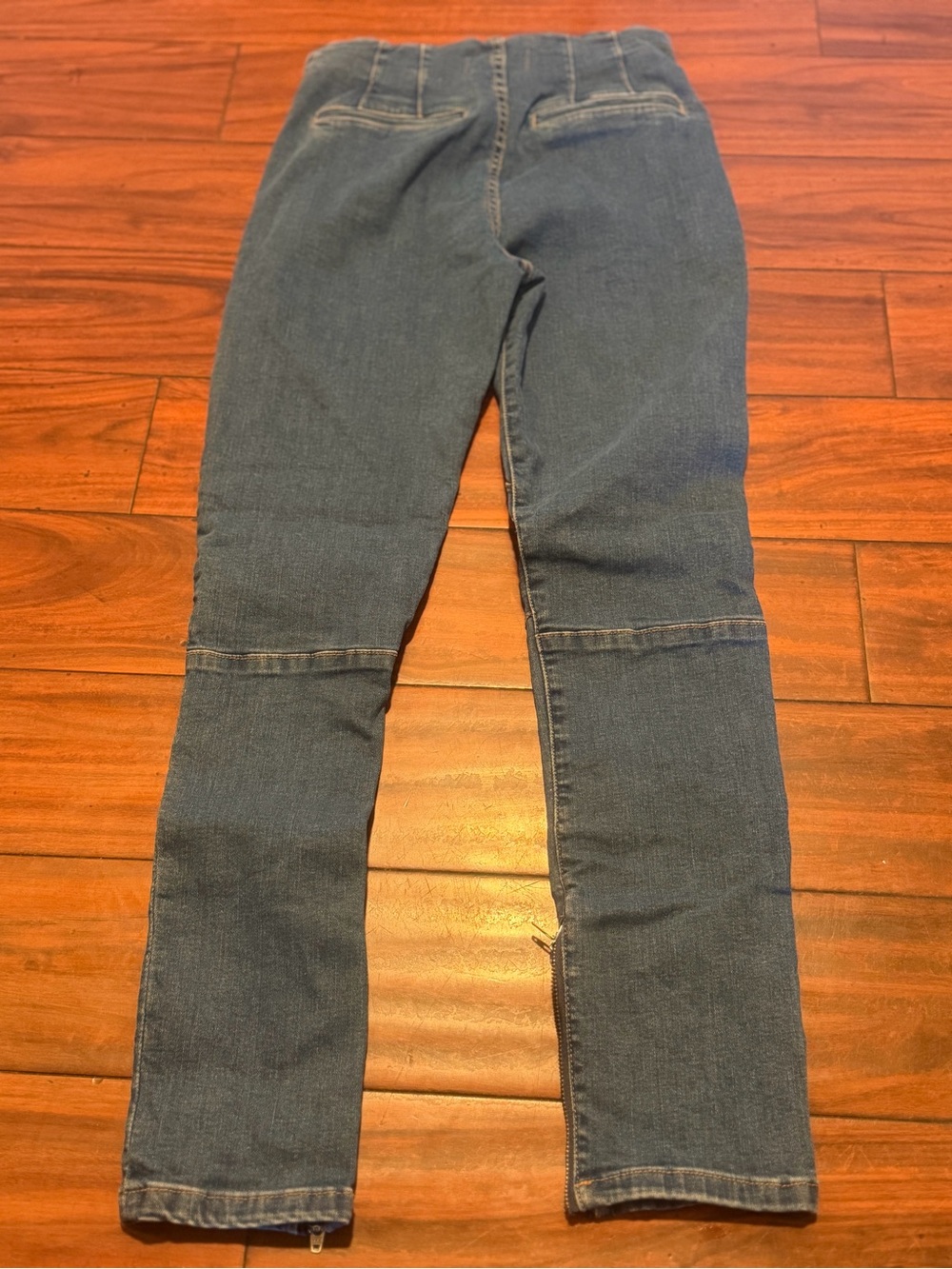 We The Free Mid Blue Paneled Skinny Jeans with Ankle Zips - Picture 8 of 8